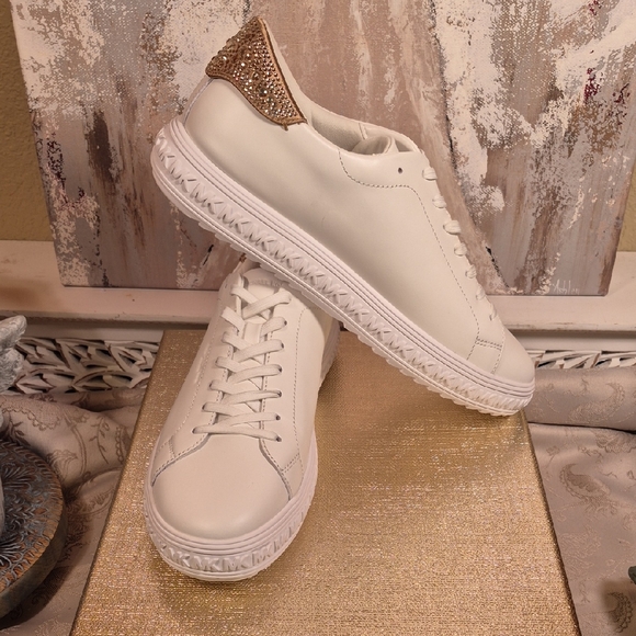 Michael Kors Shoes - Michael Kors - Grove Embellished Leather Sneaker